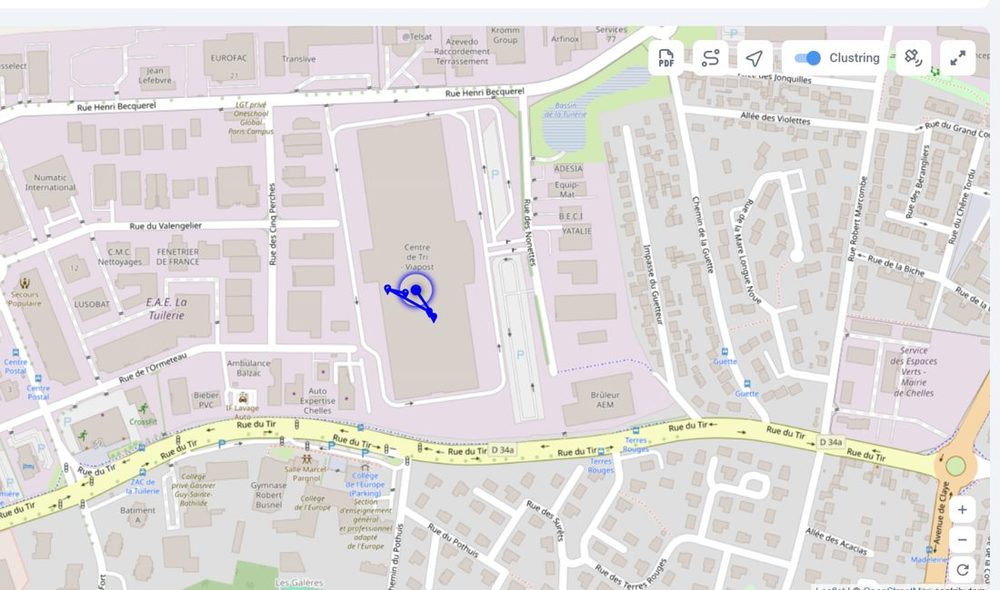 Positions locales sur le site de destination